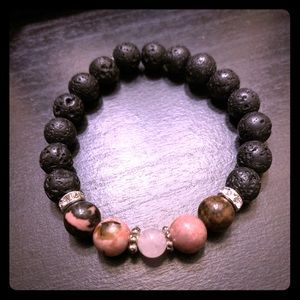 Handmade Rhodonite diffuser bracelets